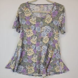NWOT Lularoe Liv Top Pastel Floral Size XXS